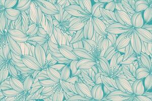 Intricate floral pattern in teal vector