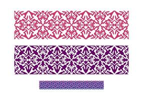 Traditional Seamless Ornament Pattern in Pink and Purple Color for Border Design Cultural Textile Motif Ethnic Decorative Background vector