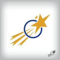 Stargate rocket logo. Unique design identity. Geometric flat logo template. vector