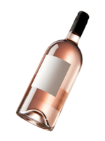 Rose Wine Bottle Blank Label Black Background empty label png