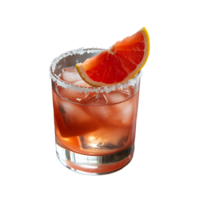 Grapefruit Cocktail Rocks Glass Ice Salt Rim drink png