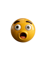 Yellow 3 D Emoji Shocked Face Surprised Expression png