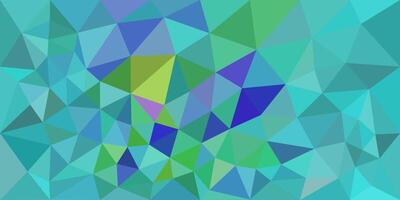 An abstract background with multicolored triangles in shades of blue, green, and purple, forming a low poly geometric mosaic pattern. vector