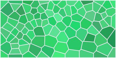 A green mosaic pattern made of irregular polygon shapes with white outlines, resembling stained glass or abstract tiling. vector