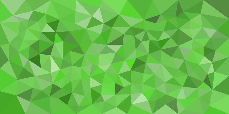 A green polygonal background with various shades of green triangles creating a textured, abstract pattern.