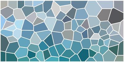 Blue-toned mosaic pattern with irregular geometric shapes, resembling stained glass with white borders and a cool, calming color palette. vector