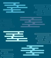 Simple geometric clouds illustration. Traditional chinese or japanese decorative motifs. vector