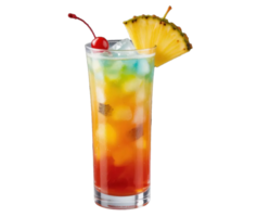 A colorful drink with a pineapple on top png