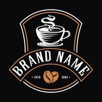 coffee logo design. a cup of coffee with a vintage style, very suitable for coffee businesses, coffee shops, labels etc vector