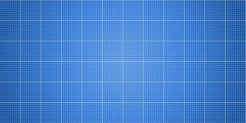 Bright blueprint background with glowing grid lines on blue surface