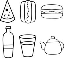 Food and drink icon set vector
