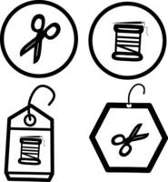 Minimal handmade label tag icon vector