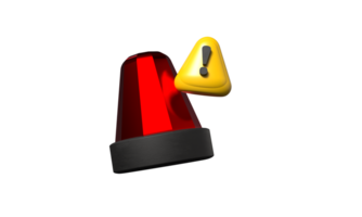 Red siren signal warning sign yellow orange color triangle sign warning danger security protection emergency alert police object attention red orange siren warning danger notification png
