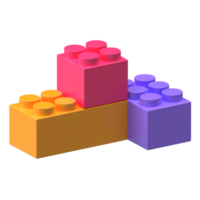 3D Toy Building Blocks. Colorful stackable blocks for children's creative play. png