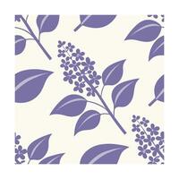 Lilac flower leaf pattern on cream with lavender light gray accents floral vector