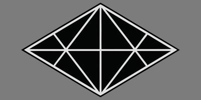 Geometric diamond shape with outlines triangular tessellation on gray abstract pattern vector
