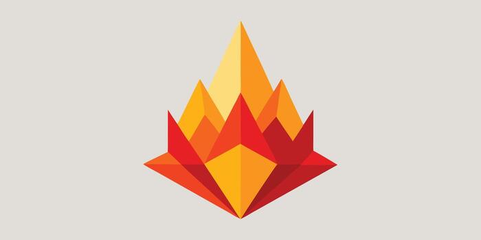 geométrico fuego triangular formas en rojo naranja amarillo colores en gris fuego triangulos vector