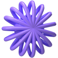 Twisted Spiral 3D Flower in Glossy Purple 3D Render png