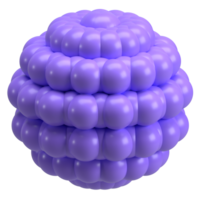 Abstract Flower Puffy Berry Ball 3D Render png