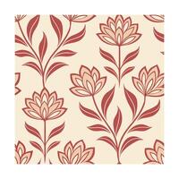Seamless floral Pattern in dusty rose beige with stylized flower leaf elements vector