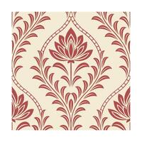 Seamless dusty rose floral damask style Pattern on cream vector