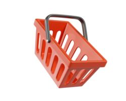 Red empty Shopping Cart from a supermarket for shopping. Shopping Basket png