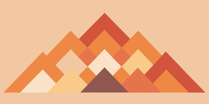 Abstract geometric interlocking triangles in warm orange brown tones pattern vector