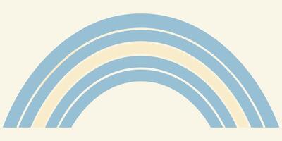 Pastel blue beige rainbow arc on a cream with Ombre effect vector