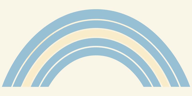 Pastel blue beige rainbow arc on a cream with Ombre effect