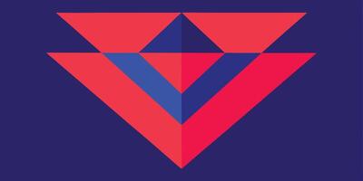 Abstract geometric composition overlapping red blue triangles on a dark blue shapes vector