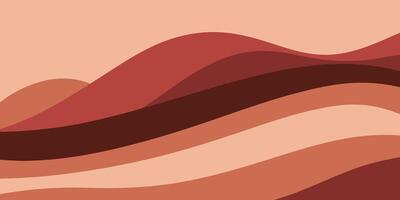 Abstract layered hills in shades red orange with a gradient landscape graphic vector