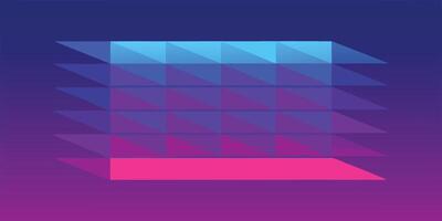 Diagonal arrangement rectangular shapes with gradient colors blue purple pink rectangle vector