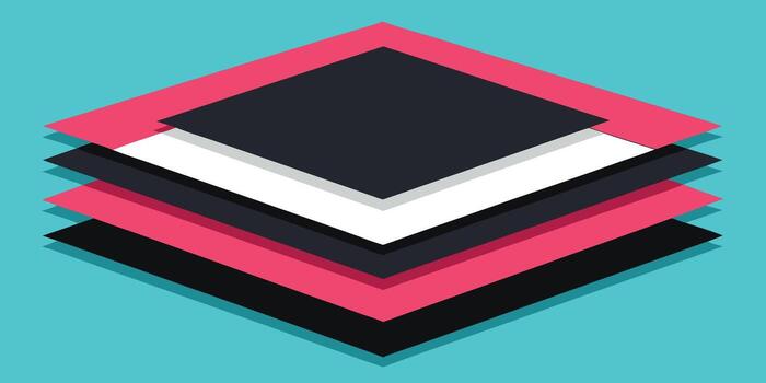 en capas angular formas en rosado verde azulado con oscuridad en un verde azulado resumen geométrico vector