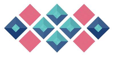 Geometric diamond pattern in pink teal blue on abstract design diamonds vector