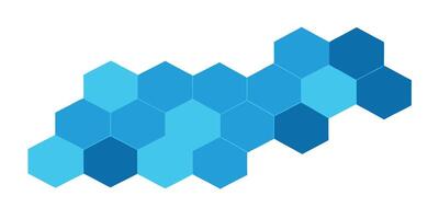 Blue isometric hexagon wave pattern on abstract geometric honeycomb vector