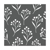 Minimal floral sprig pattern on a dark gray with a square composition baby's breath vector