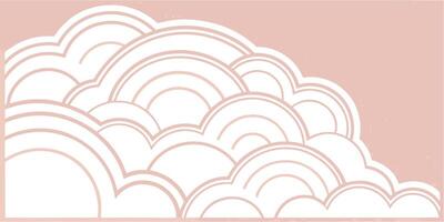 Abstract cloud design in blush pink with Ombre effect on a soft clouds pattern vector