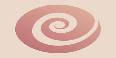 Two-tone spiral form in pink cream colors with Ombre effect on a soft beige swirl vector