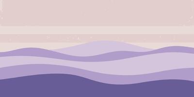 Abstract landscape with layered purple waves a textured pink sky violet vector