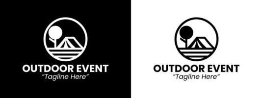 Elegant Black and White Outdoor Event Logo for Branding and Marketing vector