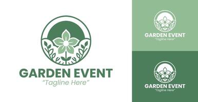 Stylish Green Garden Event Logo for Branding and Promotional Use vector