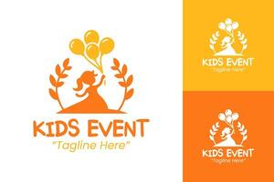 Creative Orange Kids Event Logo for Playful Party Branding and Promotion vector