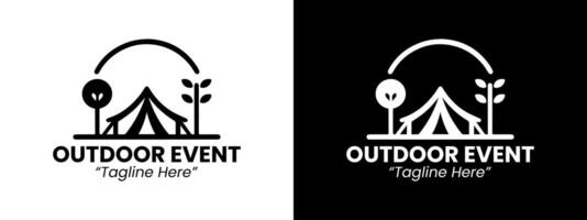 Simple Black and White Outdoor Event Logo for Adventure and Nature Branding vector