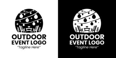 Dynamic Black and White Outdoor Event Logo for Eco Event Branding vector