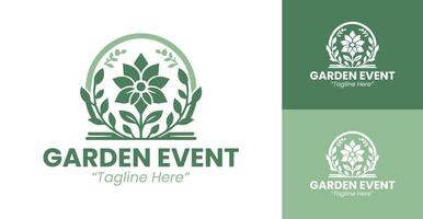 Fresh Green Garden Event Logo for Branding and Event Promotion vector