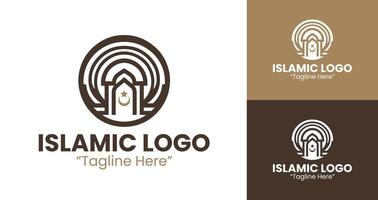Modern and Versatile Islamic Logo Design in Brown and Dark Blue for Business Branding vector