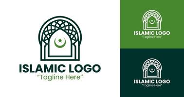 Islamic Green Dome and Crescent Logo for Event Promotion and Branding vector