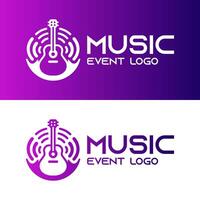 Stylish Purple Gradient Music Event Logo for Concert and Party Branding vector