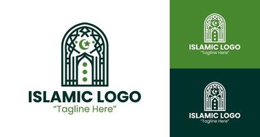 Elegant Islamic Logo Design for Personal and Business Use in Green vector
