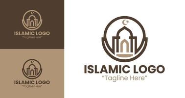 Modern Islamic Branding Logo with Elegant Mosque Structure Design vector
